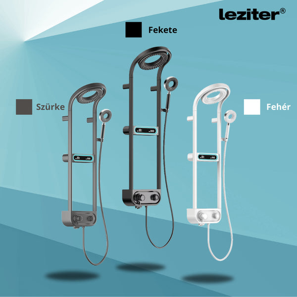 Leziter Set de duș digital Tropic cu baterie termostatică, alb