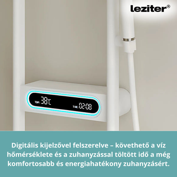 Leziter Set de duș digital Tropic cu baterie termostatică, alb