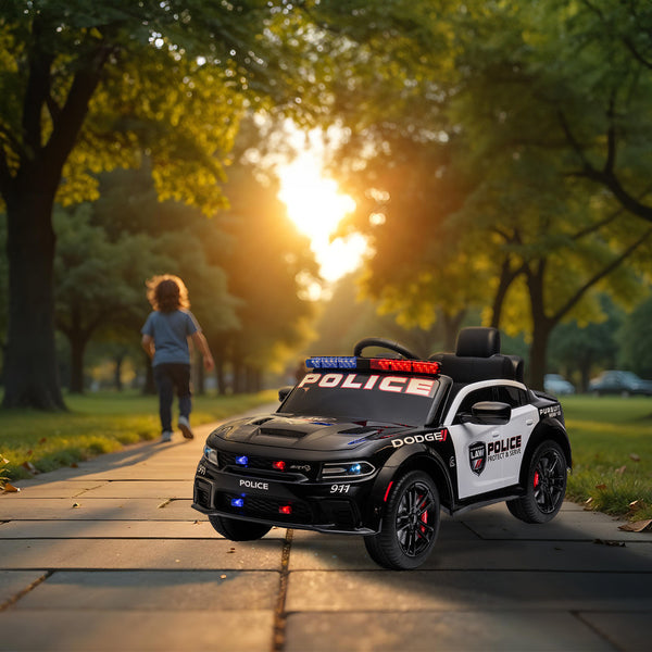 Leziter Mașină de poliție electrică Dodge neagră