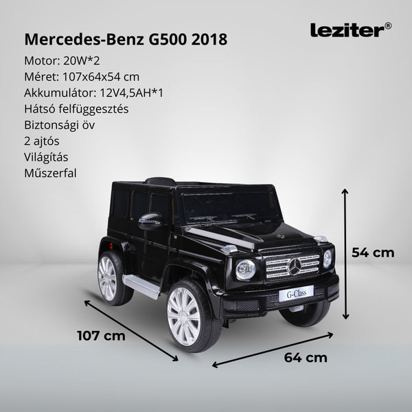 Leziter Mașină electrică Mercedes Benz G500 neagră