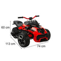 Leziter ATV electric cu 3 roți roșu