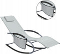 Leagan tip sezlong pentru gradina 148x63x87 cm, structura otel, textilen, design ergonomic, gri deschis