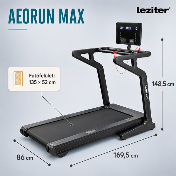 Leziter Banda de alergare cu afișaj LED Aeorun, 150 kg, 4,5 LE, 18,8 Km/h, 12 programe, unghi de înclinare 0-15 la sută