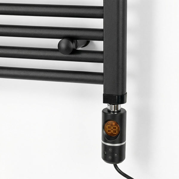 Leziter Uscător de prosoape cu cartuș de încălzire electrică pentru radiator cu termostat digital 800W negru