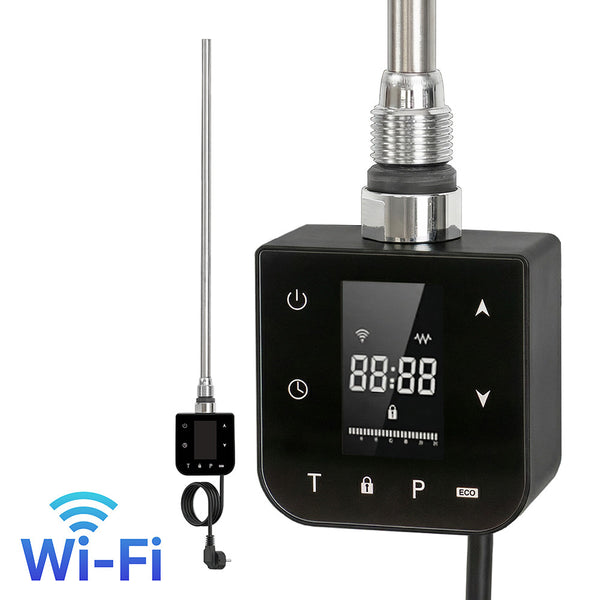 Leziter Încălzitor cu cartuș Wifi pentru suport pentru prosoape cu termostat digital 600W negru