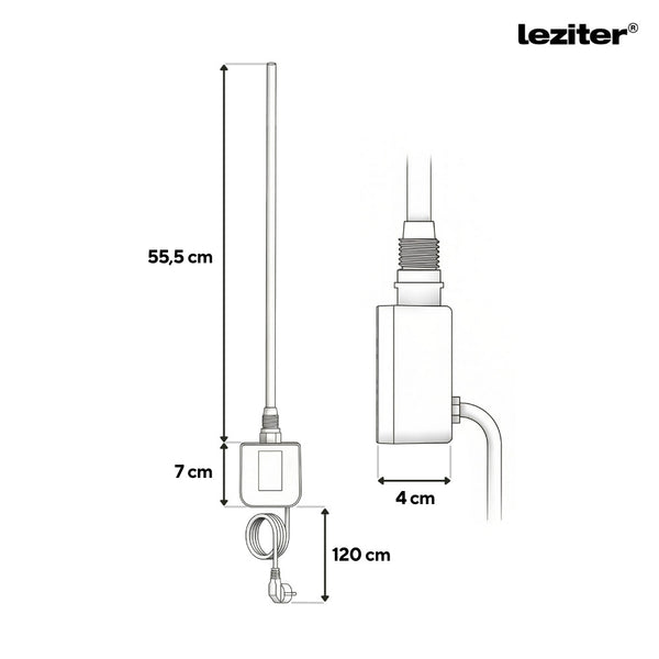 Leziter Wifi încălzire cartuș uscător de prosoape pentru radiator cu termostat digital 600W alb