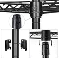 SONGMICS Raft metalic 30x30x124 cm, 5 niveluri, rafturi ajustabile si carlige incluse, structura otel si plastic, negru