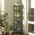 SONGMICS Raft metalic 30x30x124 cm, 5 niveluri, rafturi ajustabile si carlige incluse, structura otel si plastic, negru