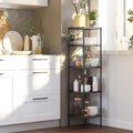 SONGMICS Raft metalic 30x30x124 cm, 5 niveluri, rafturi ajustabile si carlige incluse, structura otel si plastic, negru