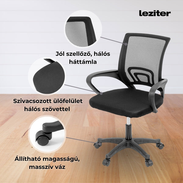 Leziter Tivo birou scaun pivotant negru