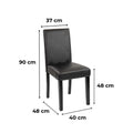 Leziter Scaun de sufragerie Kelly din piele neagră