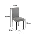 Leziter Scaun de sufragerie din piele Kelly, gri