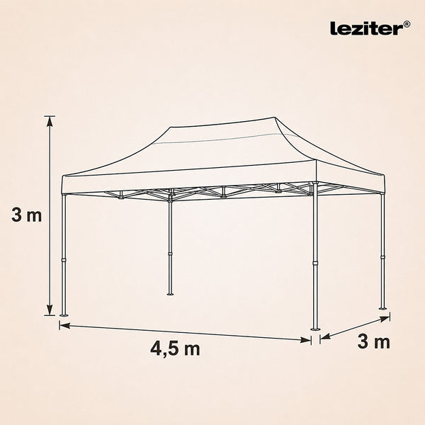 Leziter Foișor de grădină pliabil 3x4,5 m bej