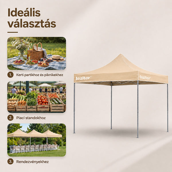 Leziter Foișor de grădină pliabil 3x4,5 m bej