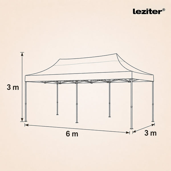 Leziter Foișor de grădină pliabil 3x6 m bej