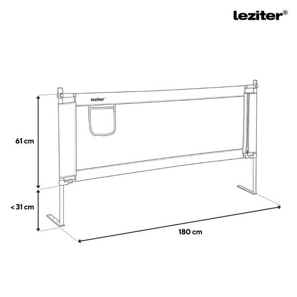 Leziter Bară de protecție anti-cădere pentru pat 180 cm