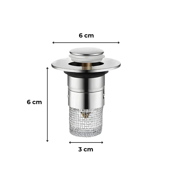 Leziter Dop de scurgere cu filtru din oțel inoxidabil 60 mm