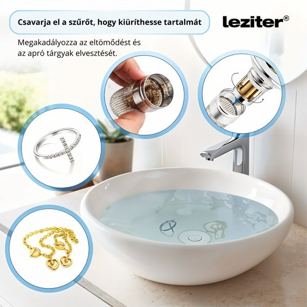 Leziter Dop de scurgere cu filtru din oțel inoxidabil 60 mm