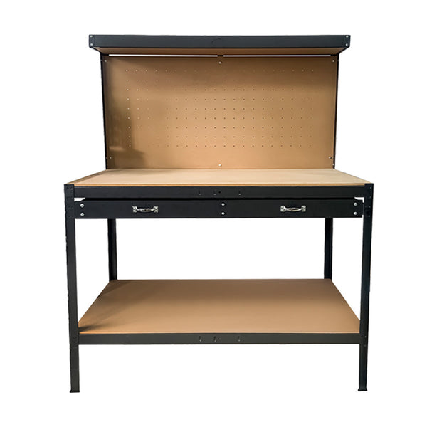 Leziter Banc de lucru cu sertar, negru