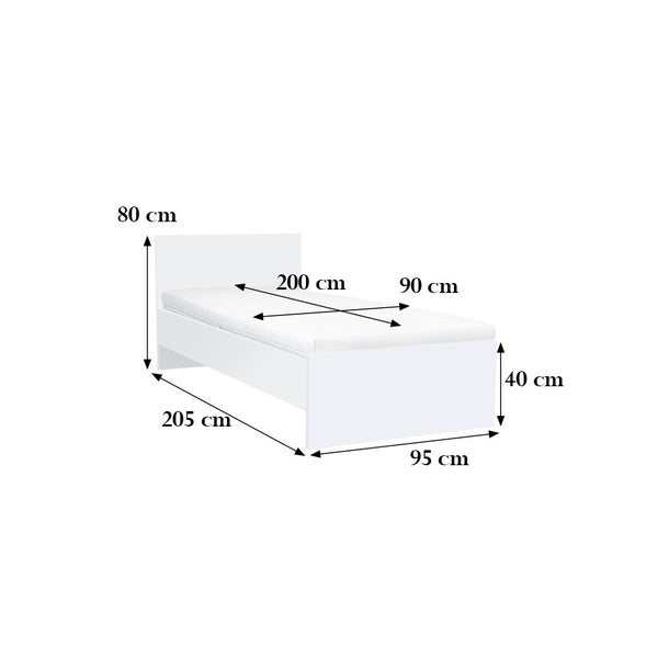 Leziter Pat single Miami 90x200 cm alb-alb