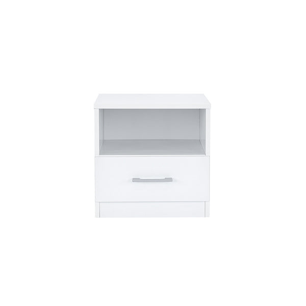 Leziter Nightstand Miami 1 sertar 40x40 cm alb-alb