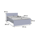 Leziter Pat dublu Miami fără cadru de pat 140x200 cm stejar York-stejar Sonoma