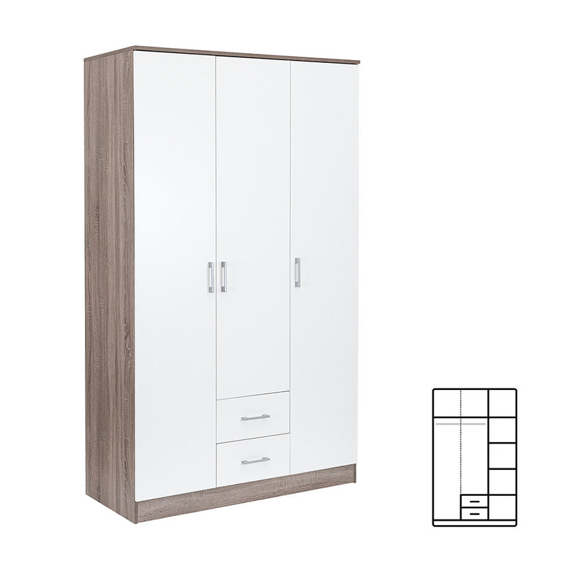 Leziter Dulap Miami 120x205 cm alb-stejar York