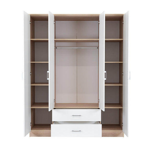 Leziter Dulap Miami 160x205 cm alb-stejar sonoma