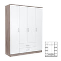 Leziter Dulap Miami 160x205 cm alb-stejar York