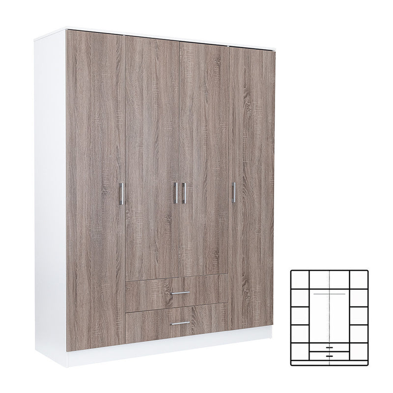 Leziter Dulap Miami 160x205 cm stejar York-alb
