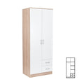 Leziter Dulap Miami 80x205 cm alb-stejar sonoma