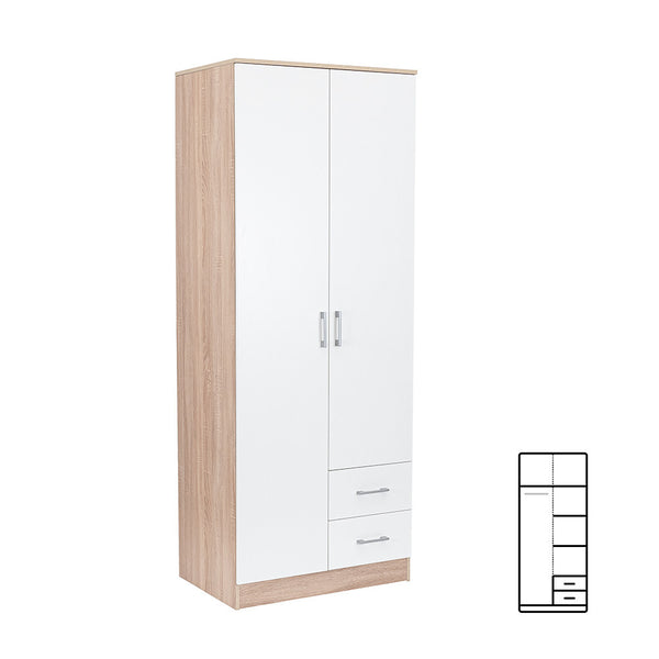 Leziter Dulap Miami 80x205 cm alb-stejar sonoma