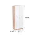 Leziter Dulap Miami 80x205 cm alb-stejar sonoma