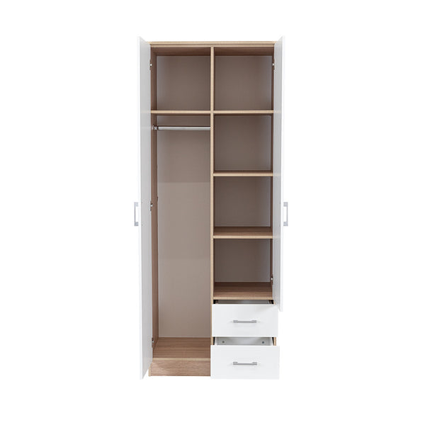 Leziter Dulap Miami 80x205 cm alb-stejar sonoma