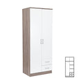 Leziter Dulap Miami 80x205 cm alb-stejar York