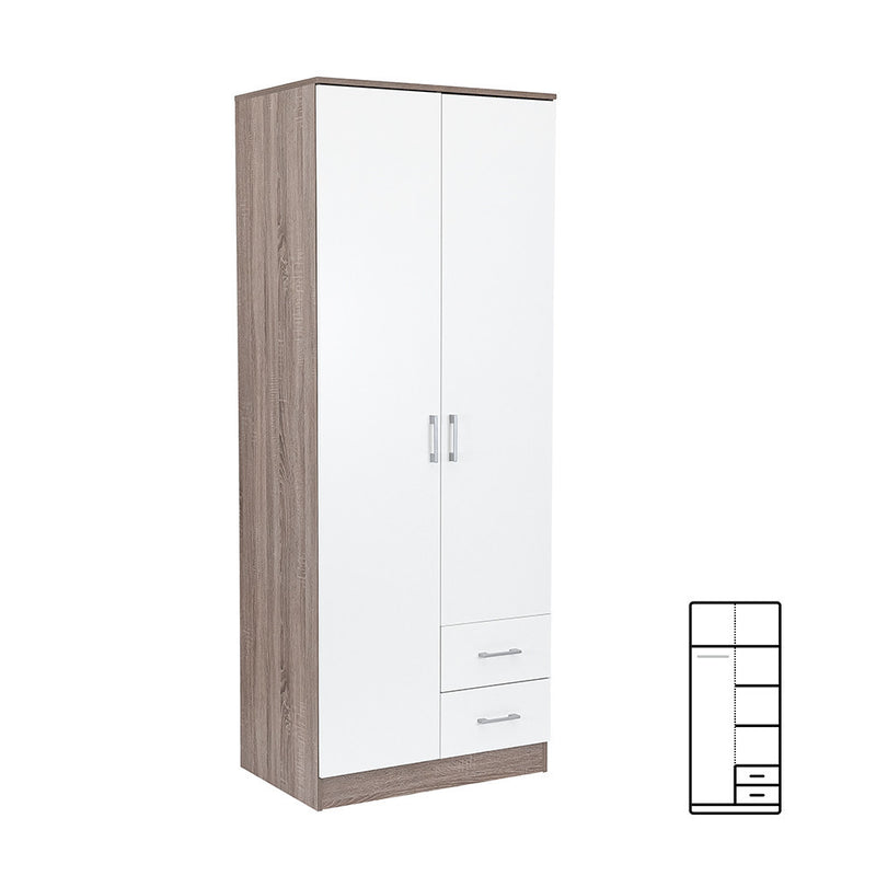 Leziter Dulap Miami 80x205 cm alb-stejar York