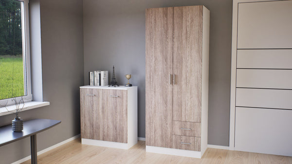 Leziter Dulap Miami 80x205 cm stejar York-alb