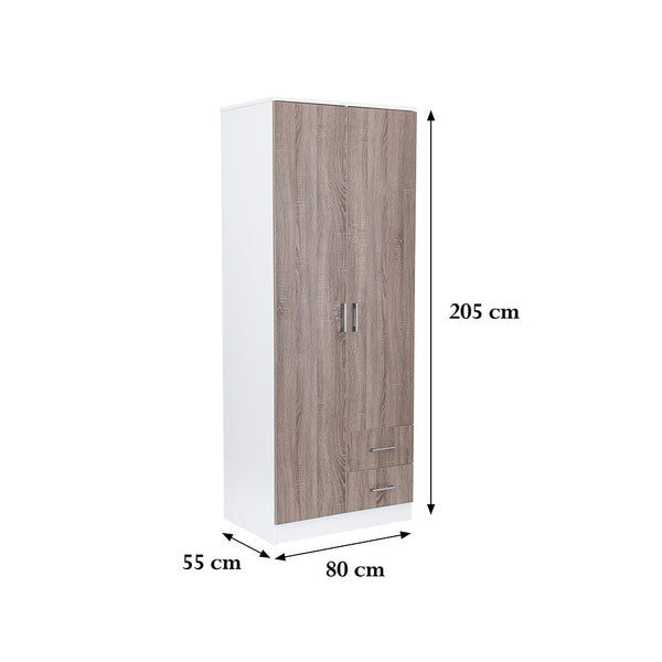 Leziter Dulap Miami 80x205 cm stejar York-alb