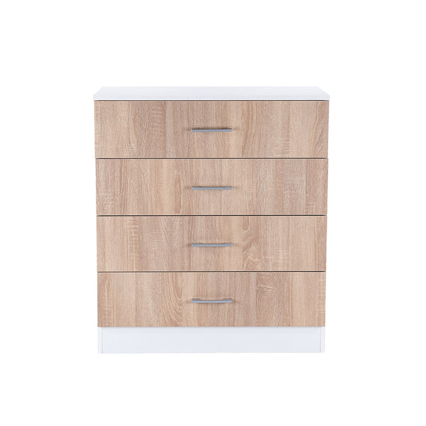 Leziter Comodă Miami cu 4 sertare 80x92 cm stejar sonoma-alb
