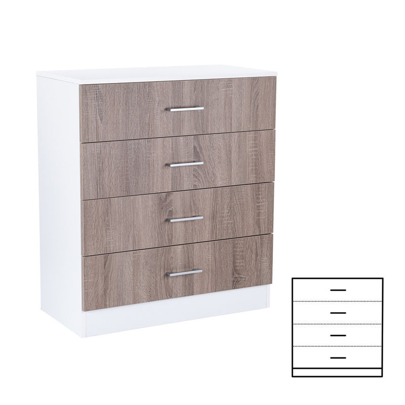 Leziter Comodă Miami cu 4 sertare 80x92 cm stejar York-alb