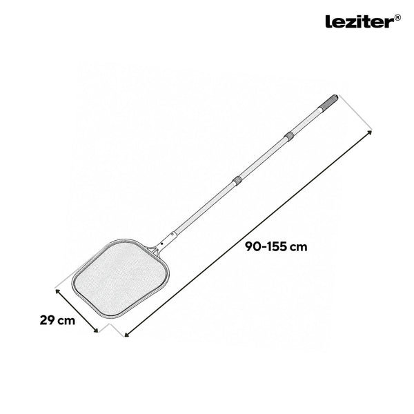 Leziter Plasă de curățare a piscinei cu mâner telescopic 120 cm