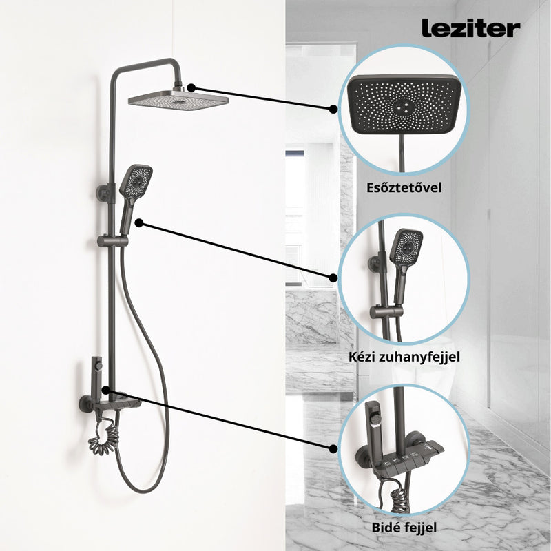 Leziter Set de duș multifuncțional Eliz grafit