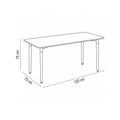 Leziter Verona 120 cm pătrat masa de luat masa negru