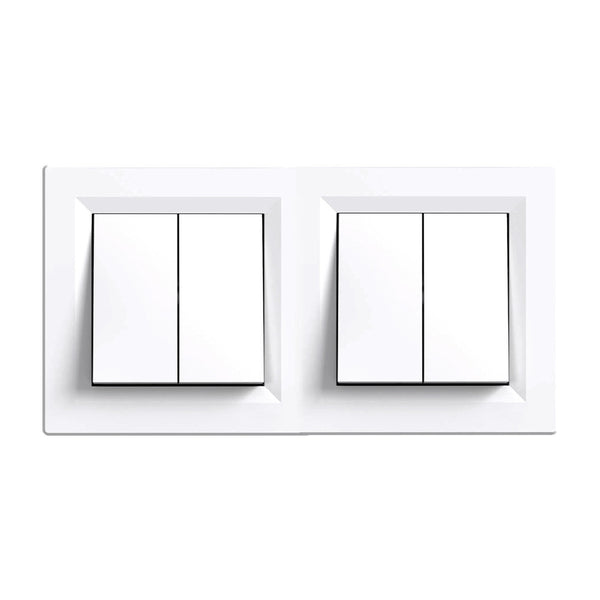 Leziter Nova întrerupător dublu pentru candelabru 10A 250V 105 cu cadru alb