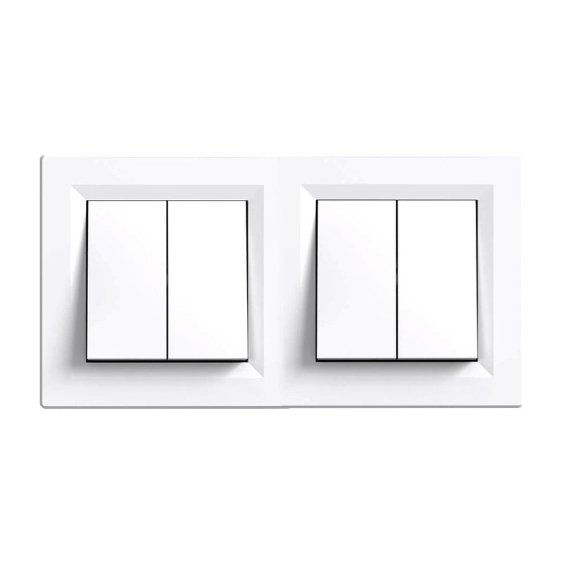 Leziter Nova întrerupător dublu pentru candelabru 10A 250V 105 cu cadru alb