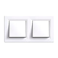 Leziter Nova comutator dublu 10A 250V 106 alb cu cadru dublu