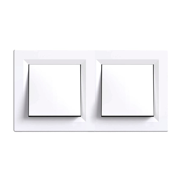 Leziter Nova comutator dublu 10A 250V 106 alb cu cadru dublu