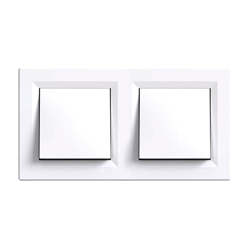 Leziter Nova comutator dublu 10A 250V 106 alb cu cadru dublu