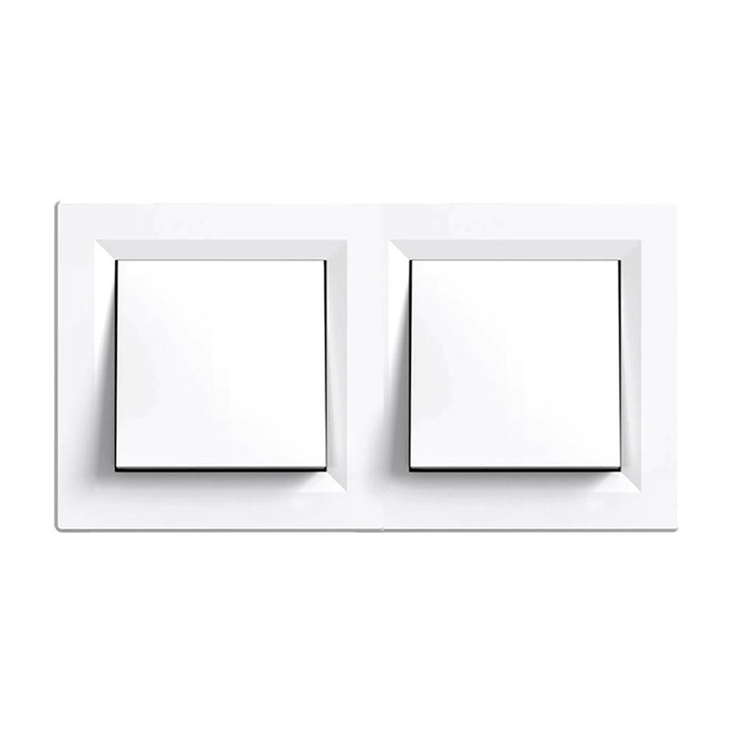 Leziter Întrerupător transversal dublu Nova 10A 250V 107 alb cu cadru dublu