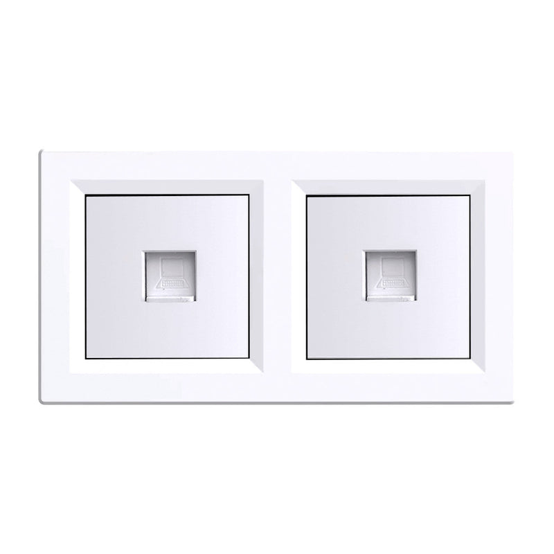 Leziter Nova dublă mufă UTP RJ-45 cu cadru alb